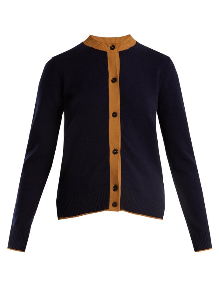Marni Contrast-trim Cashmere-blend Cardigan