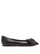 Matchesfashion.com Isabel Marant - Laagly Crystal Buckle Leather Flats - Womens - Black