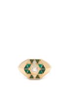Matchesfashion.com Harwell Godfrey - Elements Diamond & 18kt Gold Pinky Ring - Womens - Green Gold
