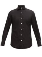 Matchesfashion.com Finamore 1925 - Seattle Cotton Poplin Shirt - Mens - Black