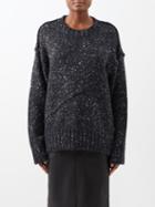 Petar Petrov - Fileas Panelled Flecked Wool-blend Sweater - Womens - Black