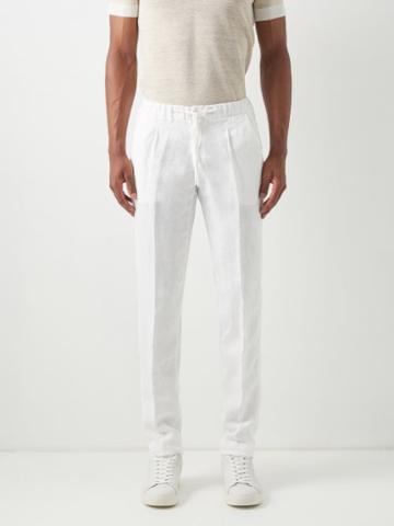 Thom Sweeney - Drawstring Linen Trousers - Mens - White