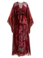 Matchesfashion.com Zandra Rhodes - Summer Collection The 1973 Field Of Lilies Gown - Womens - Burgundy Multi