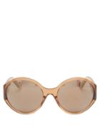 Matchesfashion.com Loewe - Anagram-logo Round Acetate Sunglasses - Womens - Light Brown