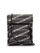 Matchesfashion.com Balenciaga - Explorer Logo Print Leather Cross Body Bag - Mens - Black White