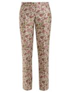 Matchesfashion.com Giambattista Valli - Floral Jacquard Kick Flare Trousers - Womens - Ivory Multi