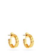Matchesfashion.com Versace - Greca Cut-out Hoop Earrings - Womens - Gold