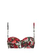 Dolce & Gabbana Rose-print Balconette Bikini Top