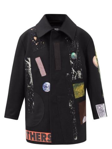 Matchesfashion.com Raf Simons - Aw14 Sterling Ruby Appliqu Wool Coat - Womens - Black