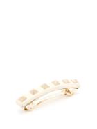 Matchesfashion.com Valentino - Rockstud Leather Hair Clip - Womens - Ivory