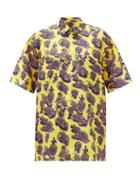 Matchesfashion.com Stella Mccartney - Psychedelic-print Silk-twill Short-sleeved Shirt - Womens - Yellow Multi
