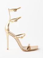 Gianvito Rossi - Uptown 105 Metallic-leather Sandals - Womens - Gold