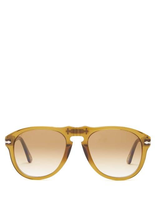 Matchesfashion.com A.p.c. - Aviator Acetate Sunglasses - Womens - Yellow