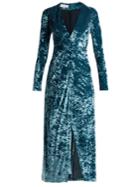 Galvan Cloud Hammered-velvet Dress