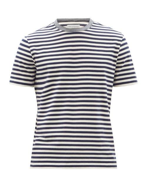 Mens Rtw Officine Gnrale - Striped Cotton-jersey T-shirt - Mens - Navy White