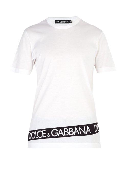 Matchesfashion.com Dolce & Gabbana - Logo Band Cotton T Shirt - Mens - White