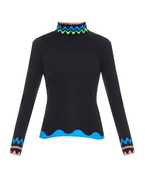 Peter Pilotto Squiggle-knit Roll-neck Sweater