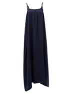 Matchesfashion.com Loup Charmant - Amelia Tie-straps Silk Maxi Dress - Womens - Dark Blue