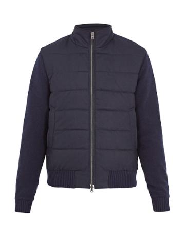 Herno Contrast-sleeve Quilted Bomber Jacket