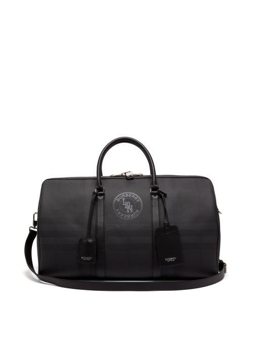 Matchesfashion.com Burberry - London Check Coated Canvas And Leather Holdall - Mens - Grey