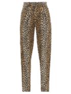 Raey - Leopard-print Silk Crepe De Chine Trousers - Womens - Leopard