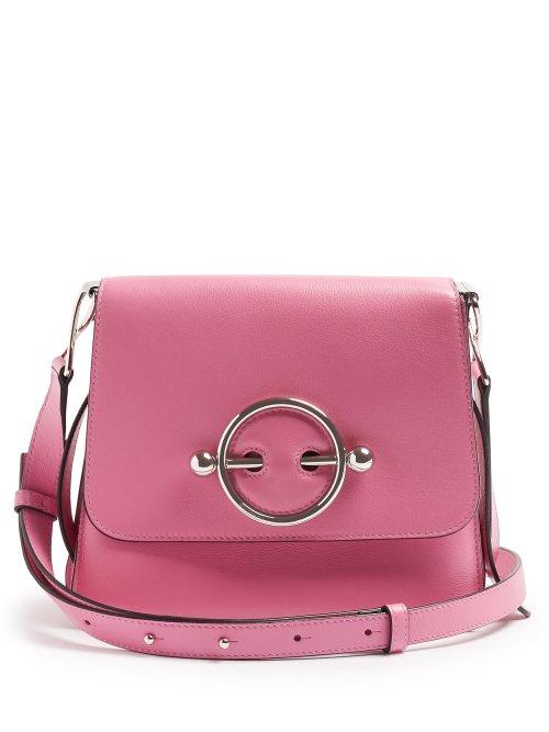 Matchesfashion.com Jw Anderson - Disc Leather Cross Body Bag - Womens - Pink
