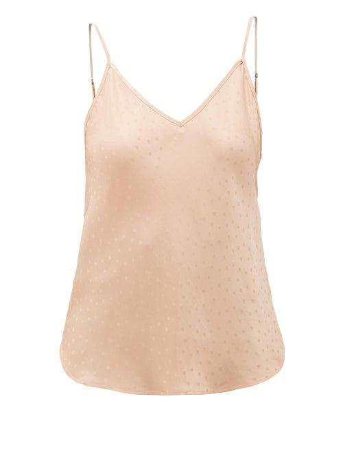 Matchesfashion.com Mes Demoiselles - Secret Dot-jacquard Satin Cami Top - Womens - Light Pink