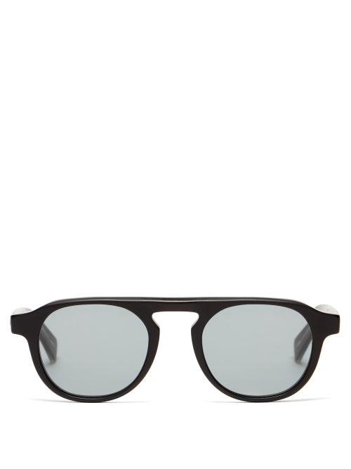 Matchesfashion.com Garrett Leight - Harding Round Acetate Sunglasses - Mens - Black Green
