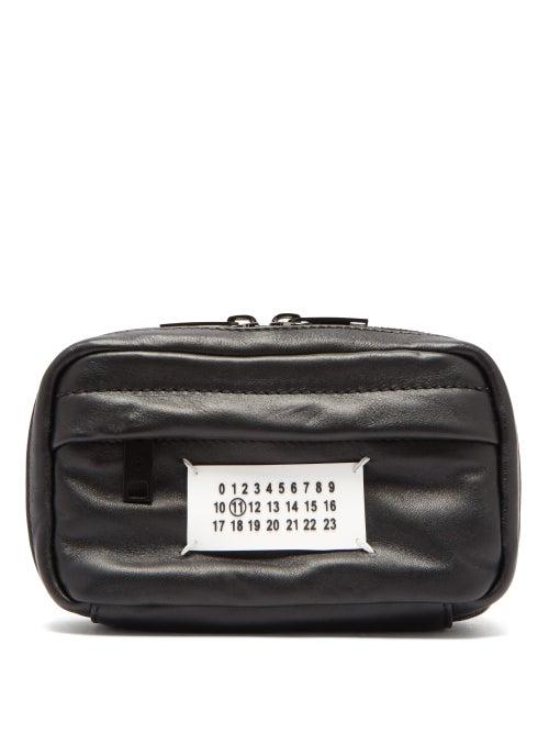 Matchesfashion.com Maison Margiela - Logo Plaque Leather Belt Bag - Mens - Black