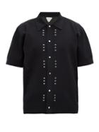 Matchesfashion.com Bottega Veneta - Studded Cotton-piqu Polo Shirt - Mens - Black