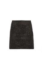 Matchesfashion.com Art School - Floral Brocade Mini Skirt - Womens - Black