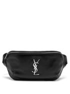 Matchesfashion.com Saint Laurent - Ysl-monogram Plaque Leather Belt Bag - Mens - Black