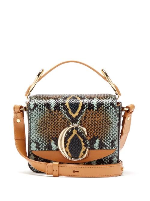 Matchesfashion.com Chlo - The C Mini Snake-effect Leather Cross-body Bag - Womens - Python