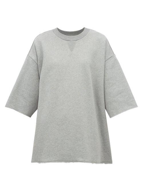 Matchesfashion.com Mm6 Maison Margiela - Blazer Trim Cotton Mini Sweatshirt Dress - Womens - Navy Multi