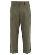 Matchesfashion.com Nanushka - Athan Pleated Cotton-blend Trousers - Mens - Green