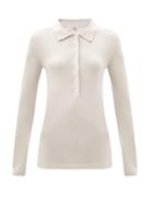 Matchesfashion.com Totme - Millana Long-sleeved Wool Polo Shirt - Womens - Beige