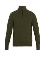 Ami Half-zip Ribbed-wool Sweater