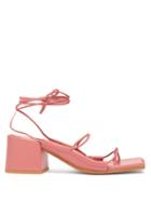 Matchesfashion.com Marques'almeida - Asymmetric Toe Wrap Around Leather Sandals - Womens - Pink