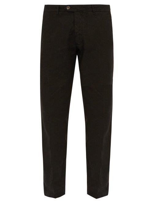 Matchesfashion.com J.w. Brine - James Straight Leg Linen Blend Trousers - Mens - Black