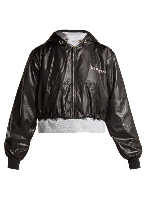 Matchesfashion.com Natasha Zinko - Double Layered Hooded Jacket - Womens - Black Grey