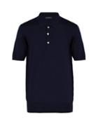 Matchesfashion.com Thom Sweeney - Merino Wool Polo Shirt - Mens - Navy