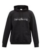 Mens Rtw Vetements - Logo-print Cotton-blend Jersey Hooded Sweatshirt - Mens - Black