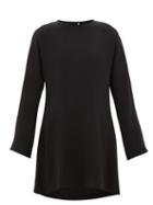 Matchesfashion.com La Collection - Bianca Dolman-sleeve Silk-crepe Dress - Womens - Black
