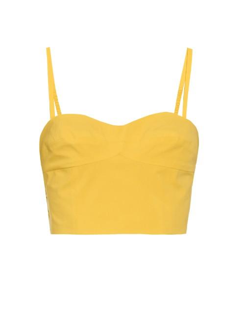 Tomas Maier Buttoned-side Poplin Cropped Top