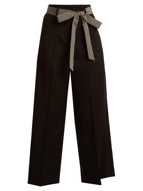 Matchesfashion.com Racil - Nitta Wide Leg Wool Trousers - Womens - Black