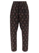 Matchesfashion.com Edward Crutchley - Floral-print Silk-charmeuse Trousers - Mens - Black Multi