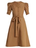 Nina Ricci Puff-sleeved Cotton-poplin A-line Dress