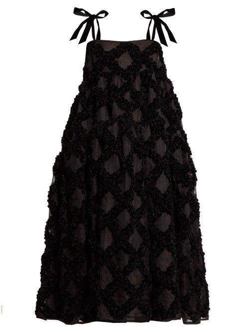 Matchesfashion.com Cecilie Bahnsen - Bey Velvet Devor Midi Dress - Womens - Black