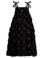 Matchesfashion.com Cecilie Bahnsen - Bey Velvet Devor Midi Dress - Womens - Black