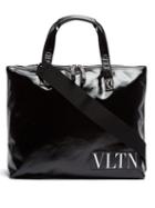 Matchesfashion.com Valentino - Logo Shiny Canvas Holdall - Mens - Black
